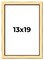 13x19 Simple Gold Picture Frame - UV Acrylic, Foam Board Backing, Hanging Hardware